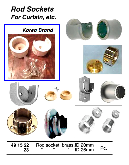 BRASS ROD SOCKET FOR CURTAIN, ID-13 MM