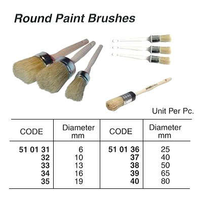 ROUND PAINT BRUSH, 80 MM DIAM | 42 MM (2009-7)