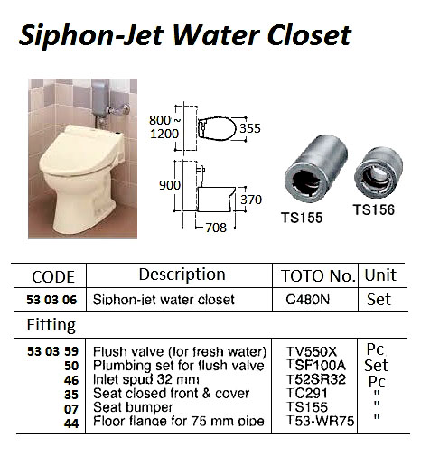 WATER CLOSET SIPHON-JET MODEL C-48 | Shipon Jet Type, Kyelim, Korea (2014-10)