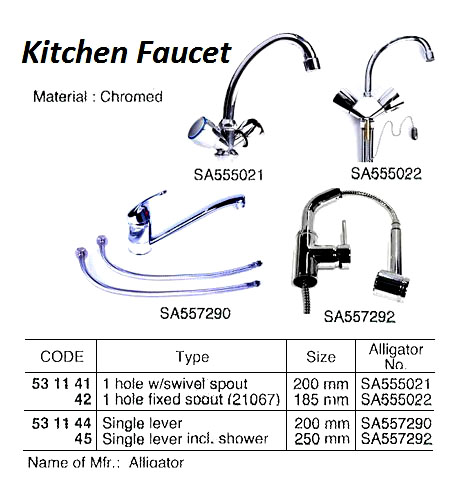 KITCHEN FAUCET, 1 HOLE W/SWIVEL SPOUT, 200 MM | Dae-A korea Brand (2019-3)