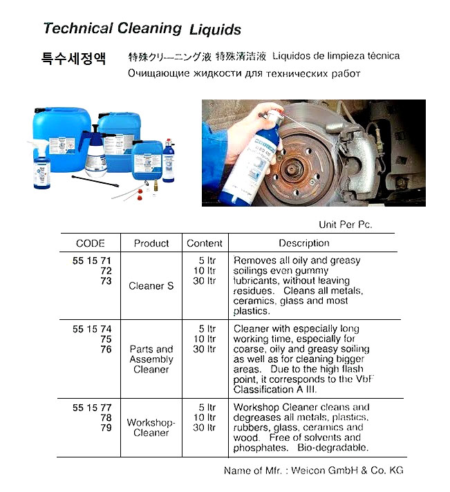 TECHNICAL CLEANING LIQUID, CLEANER S, 30 LTR, WEICON GmbH