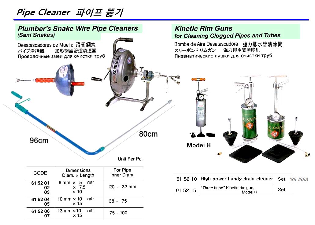 PLUMBER'S SNAKE WIRE PIPE CLEANER, 10 MM x 15 MTR | Korea (2019-1)