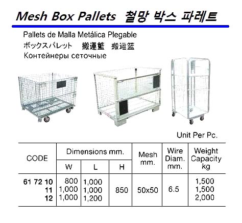 MESH BOX PALLET W 800 x L1000 x H 850 MM