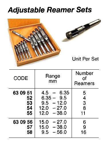ADJUSTABLE REAMER SET, 6.35-9.5 MM 4'S | China (2018-9)