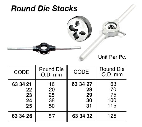 ROUND DIE STOCK, 38 MM | Japan (2014-8)