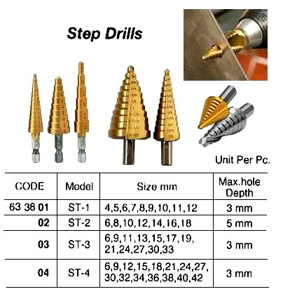 STEP DRILLS, ST-4, 6-42 MM | China (2017-4)