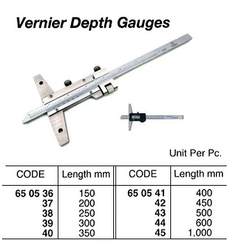 VERNIER DEPTH GAUGE, ST.STEEL 250 MM | (2014-4)