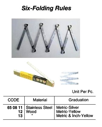 ST.STEEL SIX-FOLD RULE, METRIC 1 MTR | (2011-12)
