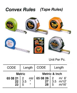 STEEL CONVEX RULE, METRIC, 5 MTR | China (2019-3)