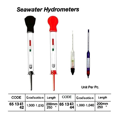 SEAWATER HYDROMETER, 1000-1030, L= 200 MM | with Case, DongMyung Korea (2018-7)