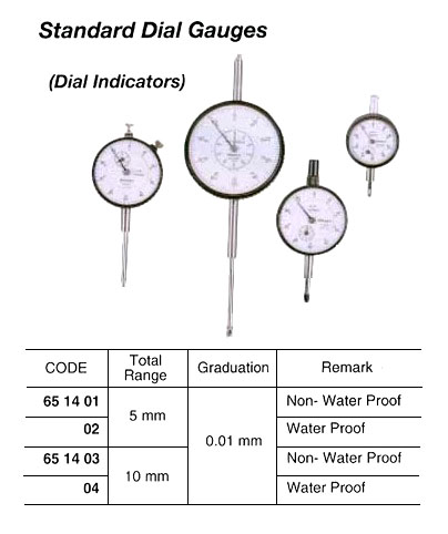 STANDARD DIAL GAUGE, 0-10 MM 0.01 MM GRAD. NON-WATERPROOF | Japan (2018-11)