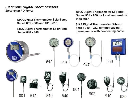 SIKA DIGITAL THERMOMETERS, SOLARTEMP SERIES 810-840, NEED SPEC