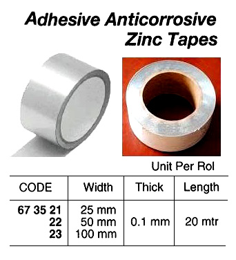 ADHESIVE ANTICORROSIVE ZINC TAPE, 25 x 0.1 MM x 20 MTR | Duksung (2018-9)