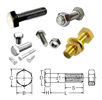 SUMMARY ILLUSTRATION OF BOLTS, SCREWS, NUTS, ETC