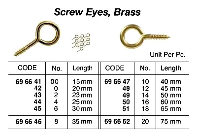 BRASS SCREW EYE, NO.12, 45 MM | (2011-12)