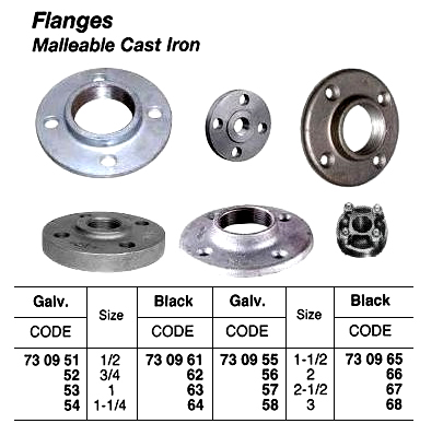 FLANGE, SCREWED, MALLEABLE CAST IRON, GALV, 3
