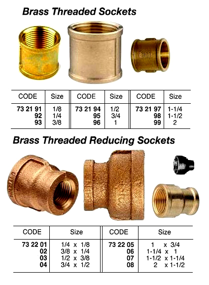 BRASS THREADED SOCKET, 1/4 | (2014-3)
