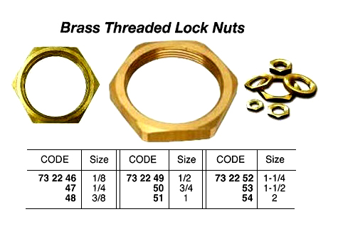 BRASS THREADED LOCK NUT, 1-1/4