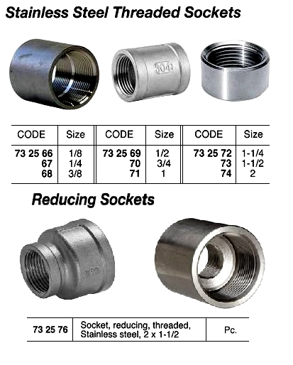 ST.STEEL THREADED SOCKET, 1/8 | (2015-12)