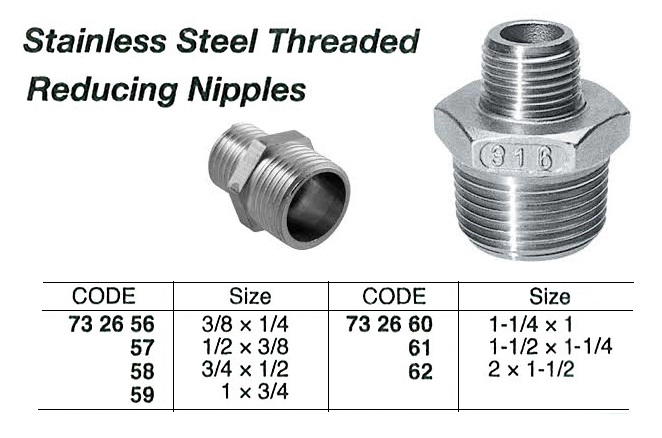 ST.STEEL THREADED HEXAGON NIPPLE, 2 | (2018-8)