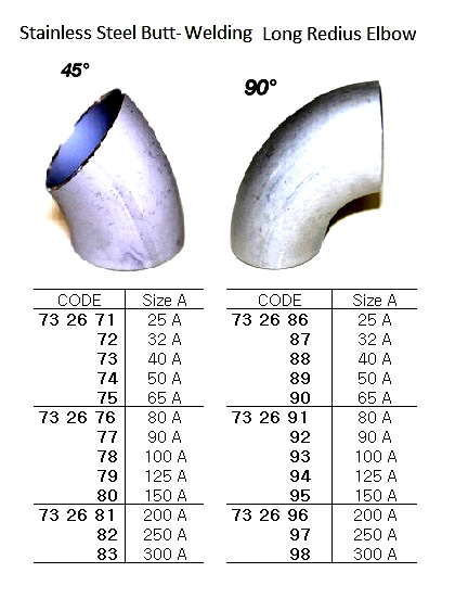 ST.STEEL BUTT-WELDING LONG RADIUS ELBOW, 45 DEG, SCH-10, 90 A