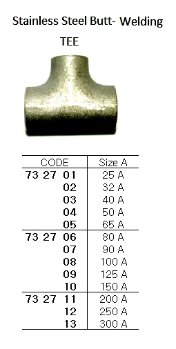 ST.STEEL BUTT-WELDING TEE, SCH-10, 32 A