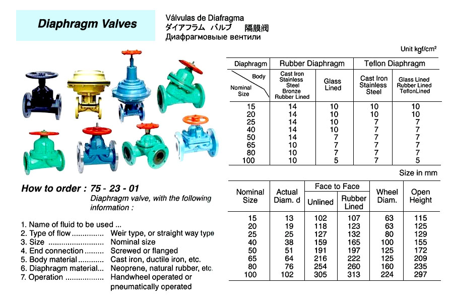 DIAPHRAGM VALVE ( NEED SIZE,TYPE ? )